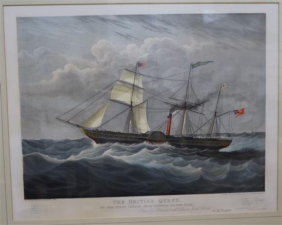 Tregear and Lewis Print Sellers The British Queen on her first voyage from London to New York 22 x 30in.